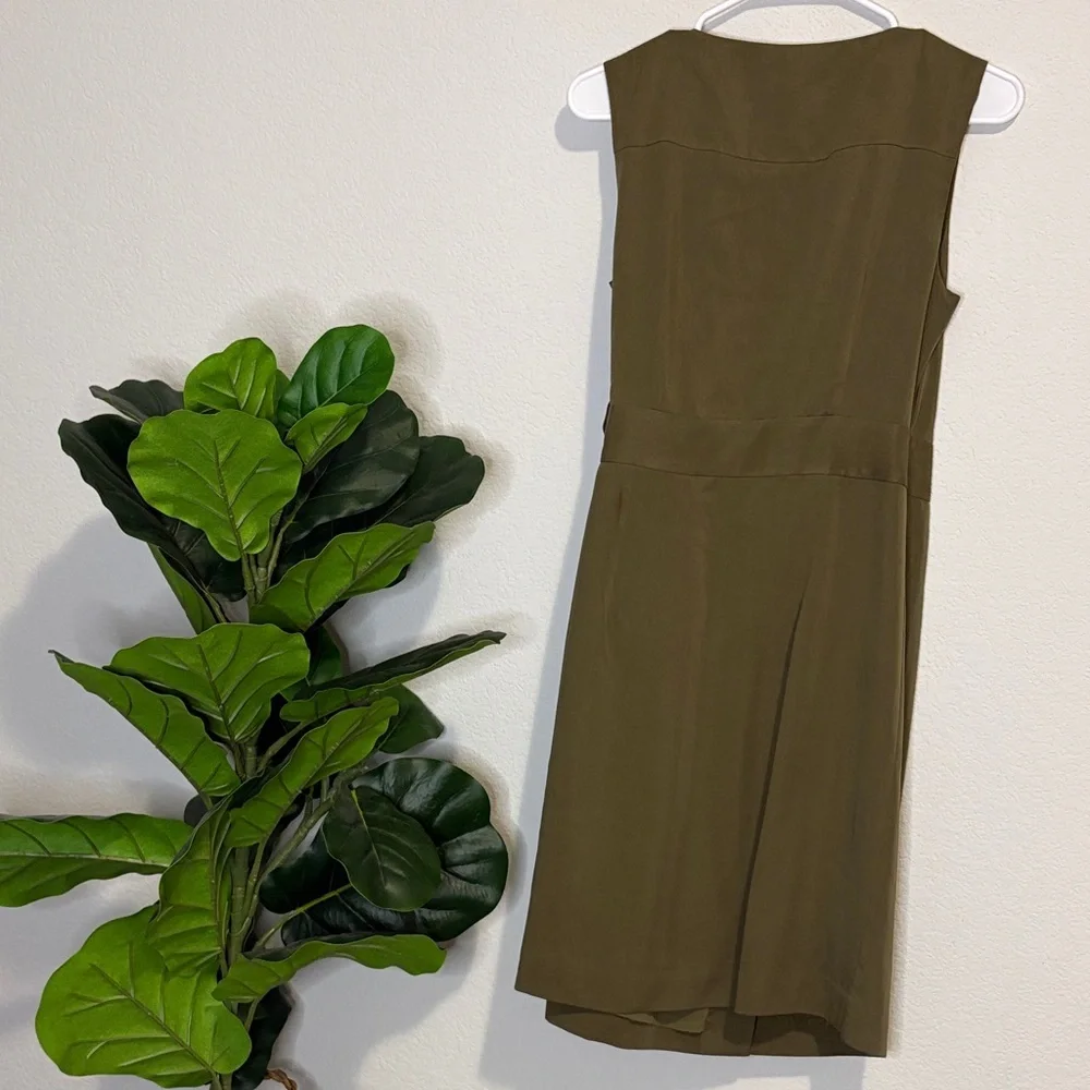 Banana Republic Olive Green Wrap Dress 4 - Picture 6 of 6